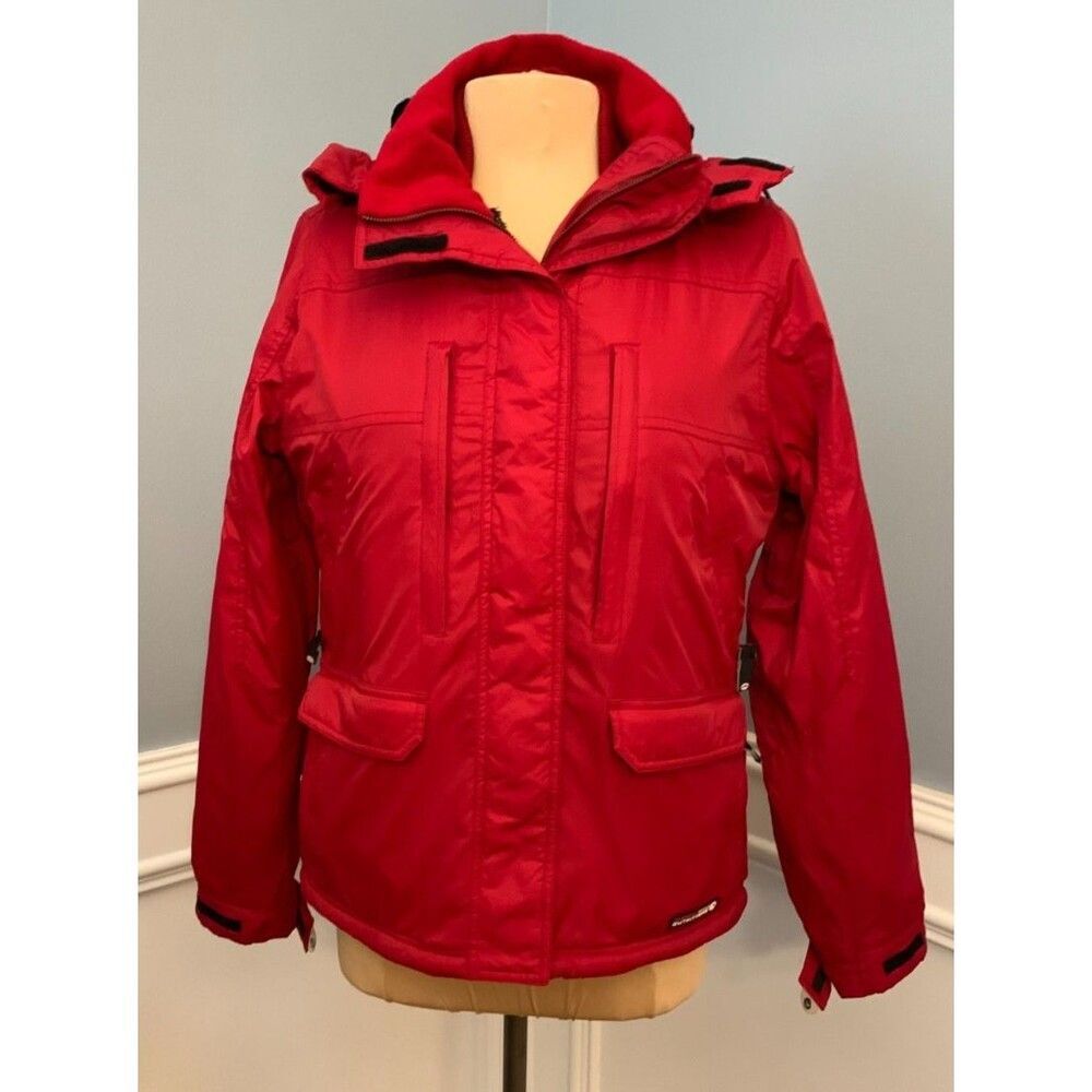 American Eagle Coat Womens M Nylon Hooded Fur Lined Insulated Mountaineer Winter